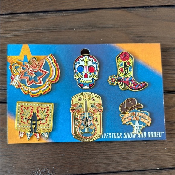 Houston Livestock Show and Rodeo Tejano Pin Set - Picture 1 of 4